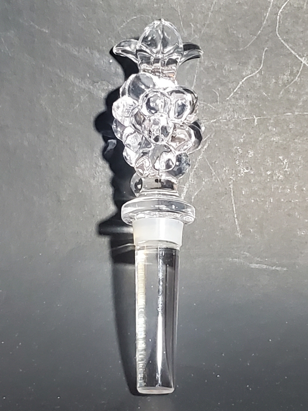 Vintage Mikasa Diamond Fire Wine Crystal Glass Grape Cluster Wine Bottle Stopper